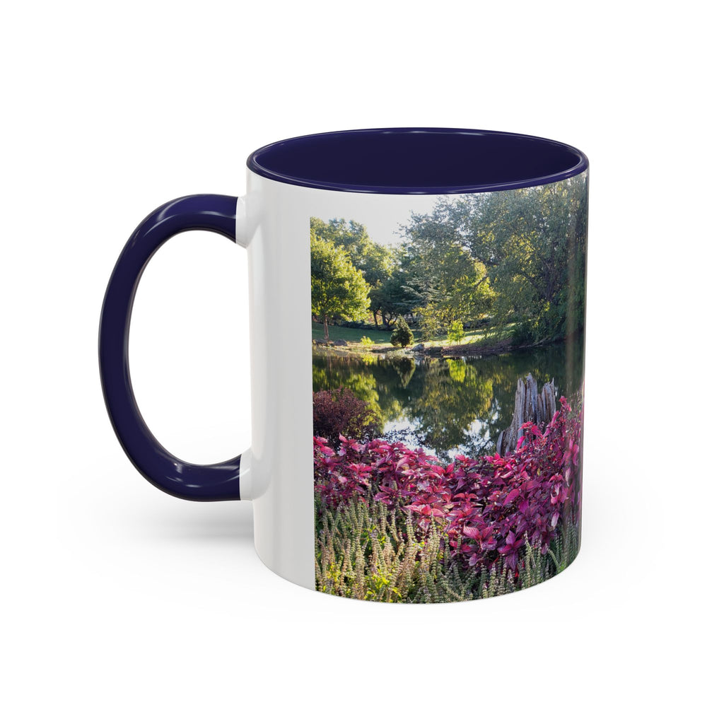 Garden Pond Accent Coffee Mug – Scenic Floral Landscape 11/15oz