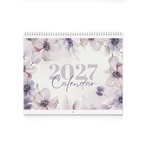 2027 Floral Wall Calendar – Pastel Lavender Monthly Planner