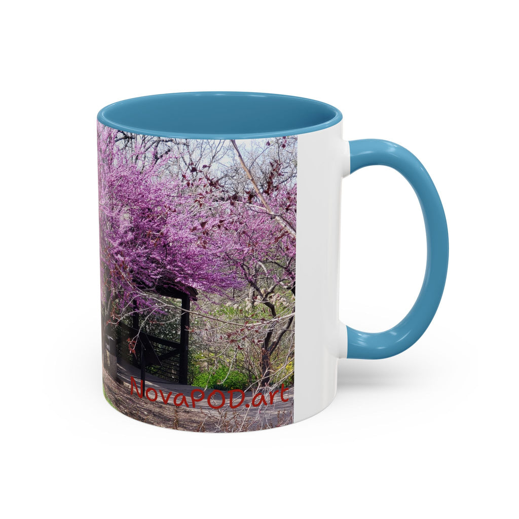Spring Blossom Accent Coffee Mug – Pink Redbud Trees Photo Design (11/15 oz)