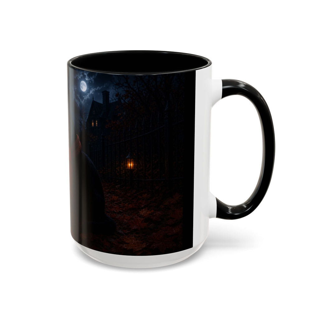 Halloween Black Cat Coffee Mug — Pumpkin Spice Jack-O’-Lantern Latte Accent Mug (11/15 oz)