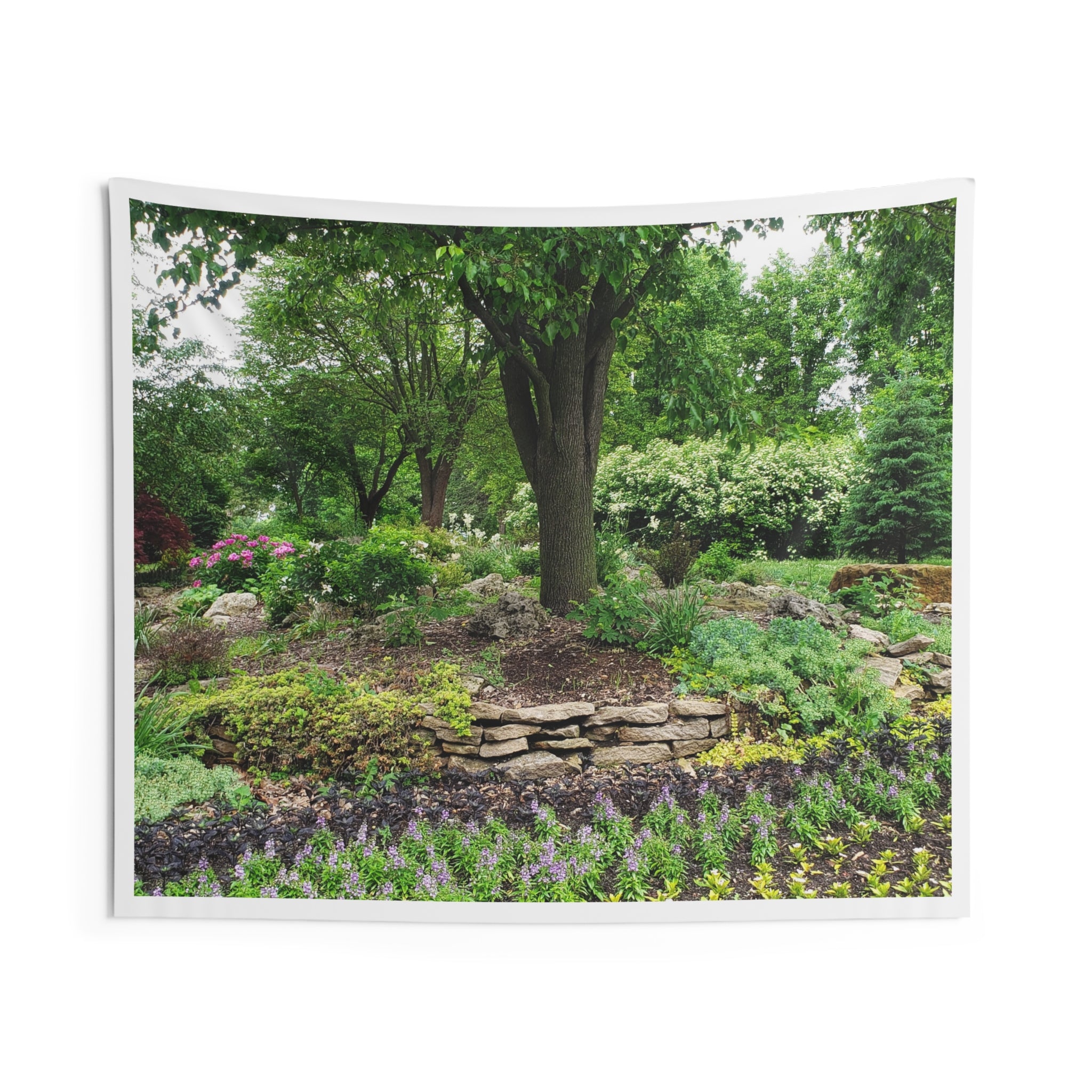 Garden Landscape Tapestry — Lush Woodland Wall Decor