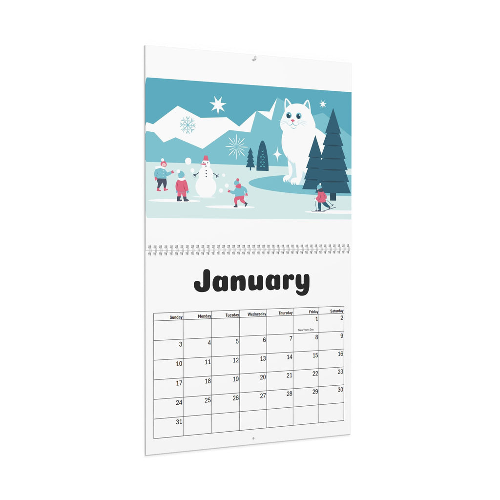 Cat Wall Calendar — Cute Seasonal Cat Illustrations