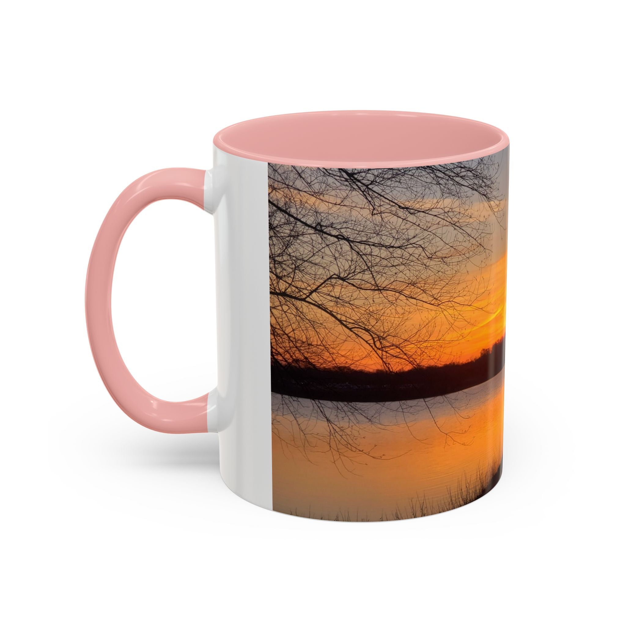 Sunrise Lake Accent Coffee Mug — Scenic Sunrise/Sunset Photography Mug