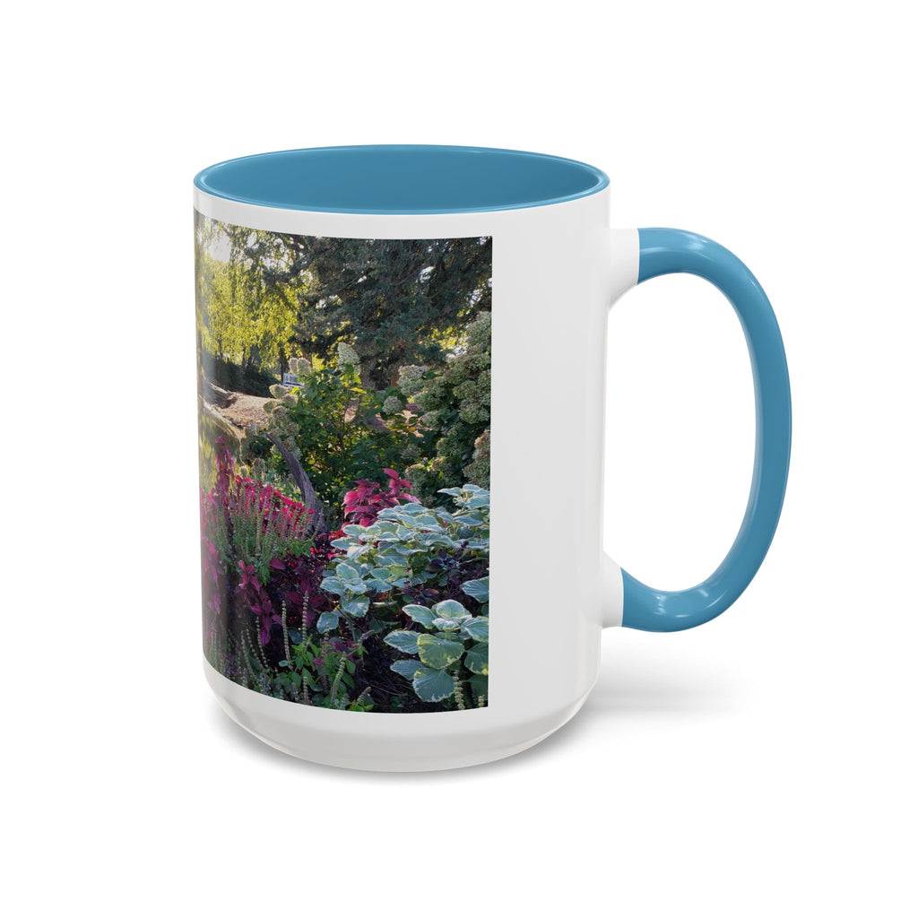 Garden Pond Accent Coffee Mug – Scenic Floral Landscape 11/15oz