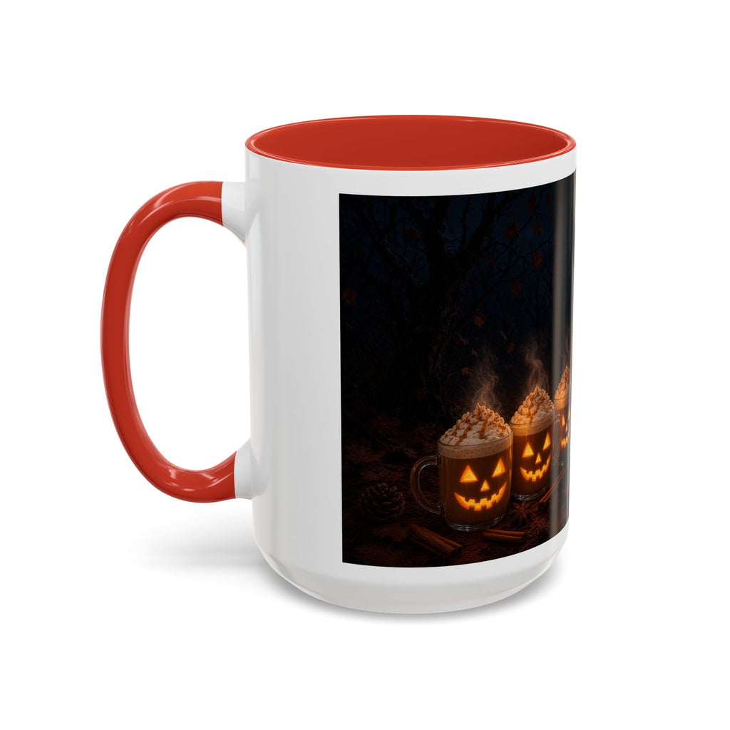 Halloween Black Cat Coffee Mug with Pumpkin Spice Jack-o’-Lanterns – Spooky Autumn Night Accent Mug