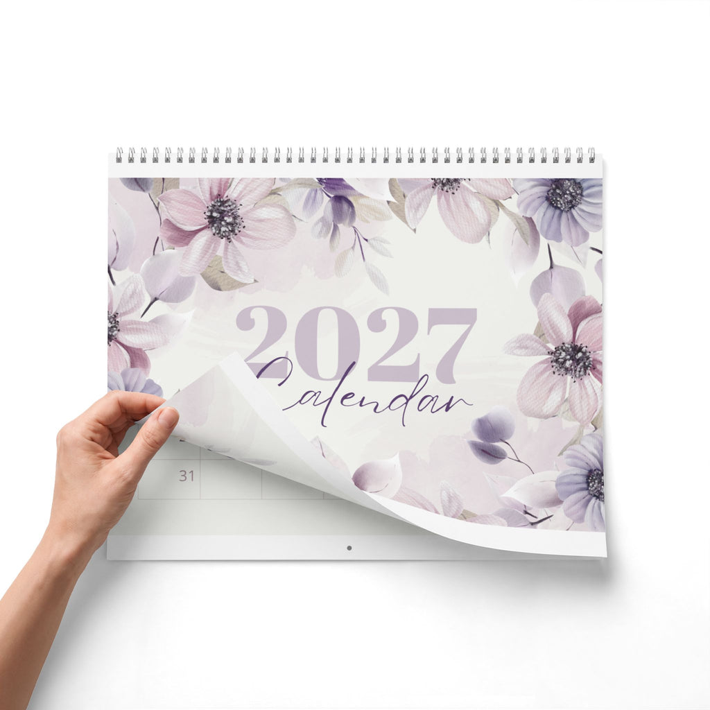 2027 Floral Wall Calendar – Pastel Lavender Monthly Planner