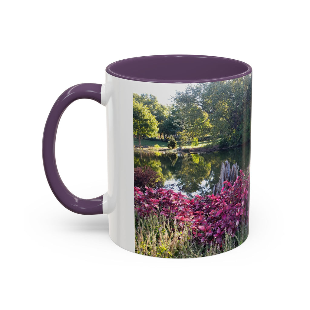 Garden Pond Accent Coffee Mug – Scenic Floral Landscape 11/15oz