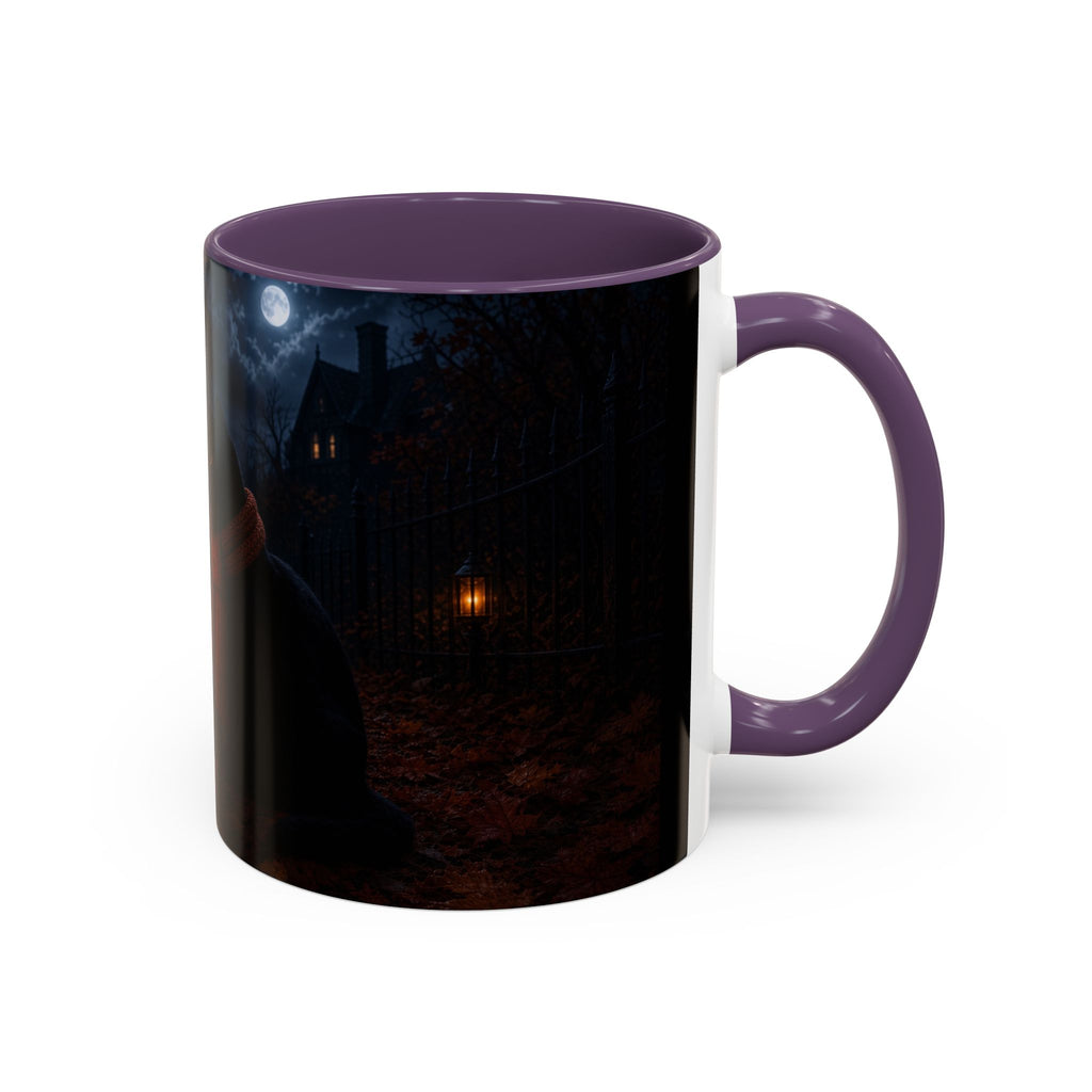 Halloween Black Cat Coffee Mug — Pumpkin Spice Jack-O’-Lantern Latte Accent Mug (11/15 oz)