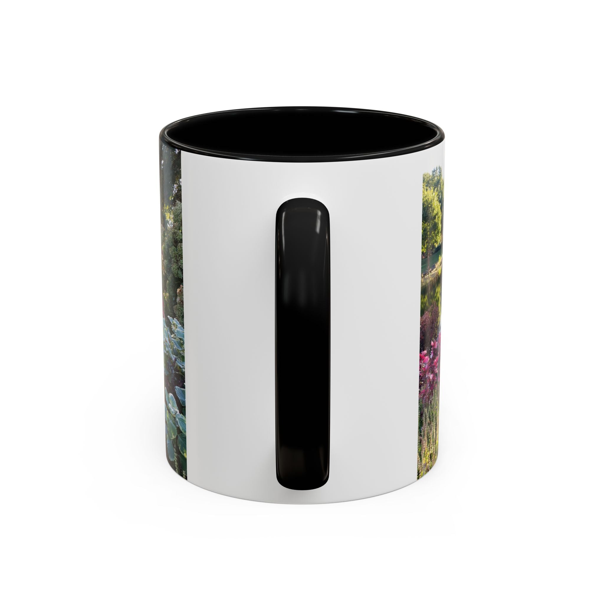Garden Pond Accent Coffee Mug – Scenic Floral Landscape 11/15oz