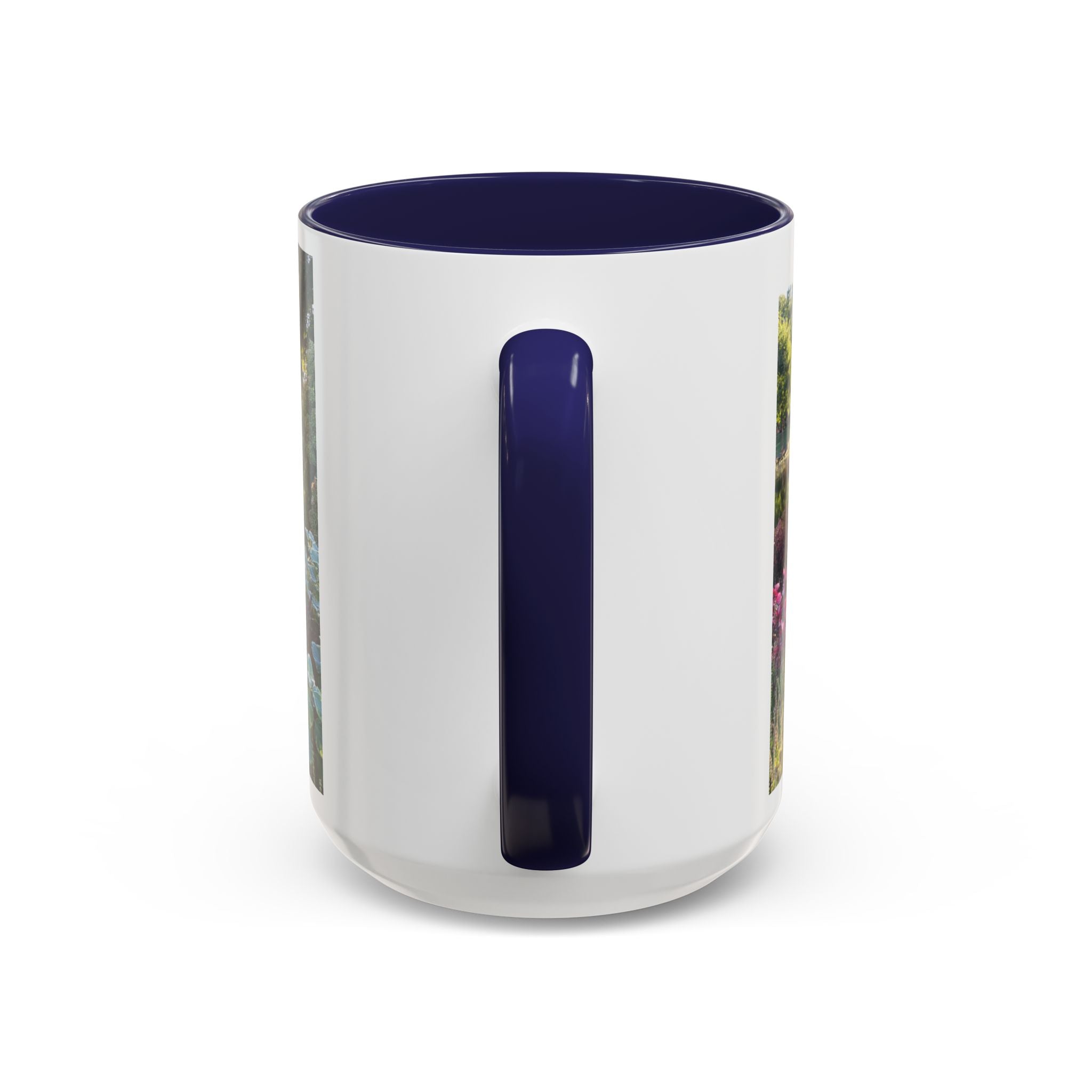 Garden Pond Accent Coffee Mug – Scenic Floral Landscape 11/15oz