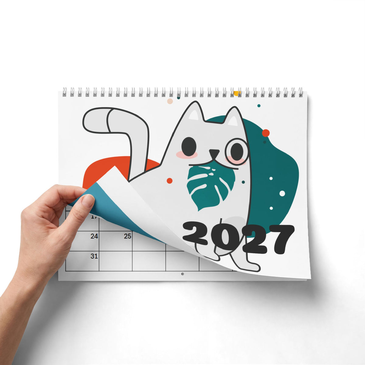 Cat Wall Calendar — Cute Seasonal Cat Illustrations