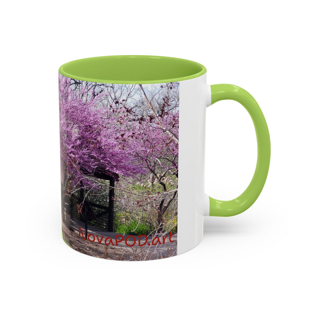 Spring Blossom Accent Coffee Mug – Pink Redbud Trees Photo Design (11/15 oz)