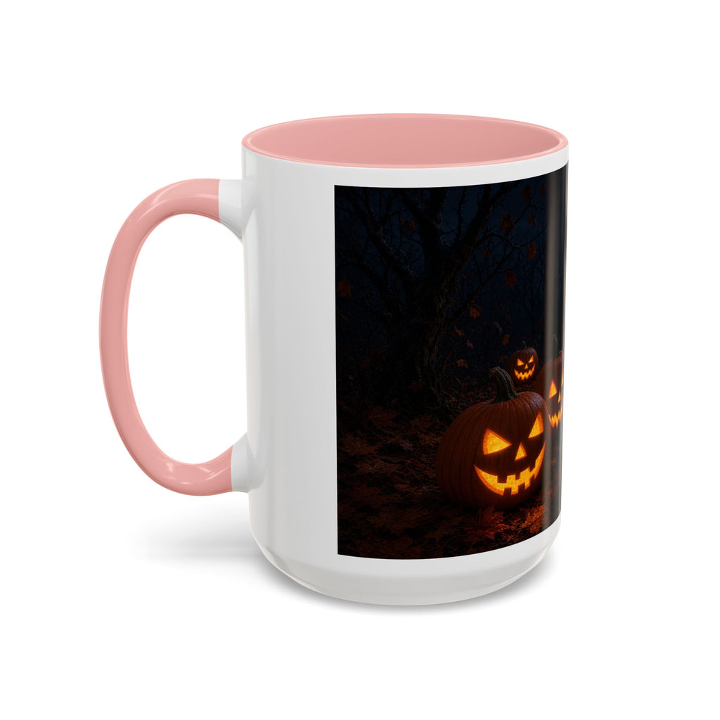 Halloween Black Cat Accent Coffee Mug — Spooky Jack-o'-Lantern Night (Customizable)
