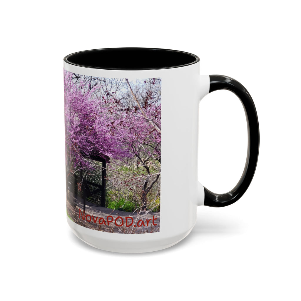 Spring Blossom Accent Coffee Mug – Pink Redbud Trees Photo Design (11/15 oz)