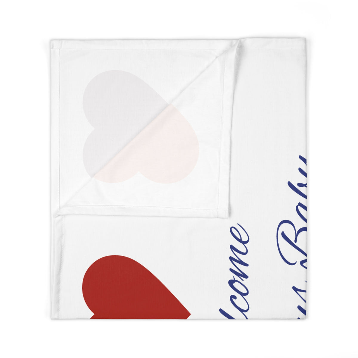 Personalized Baby Swaddle Blanket - "Welcome Precious Baby" Name Blanket with Colorful Hearts