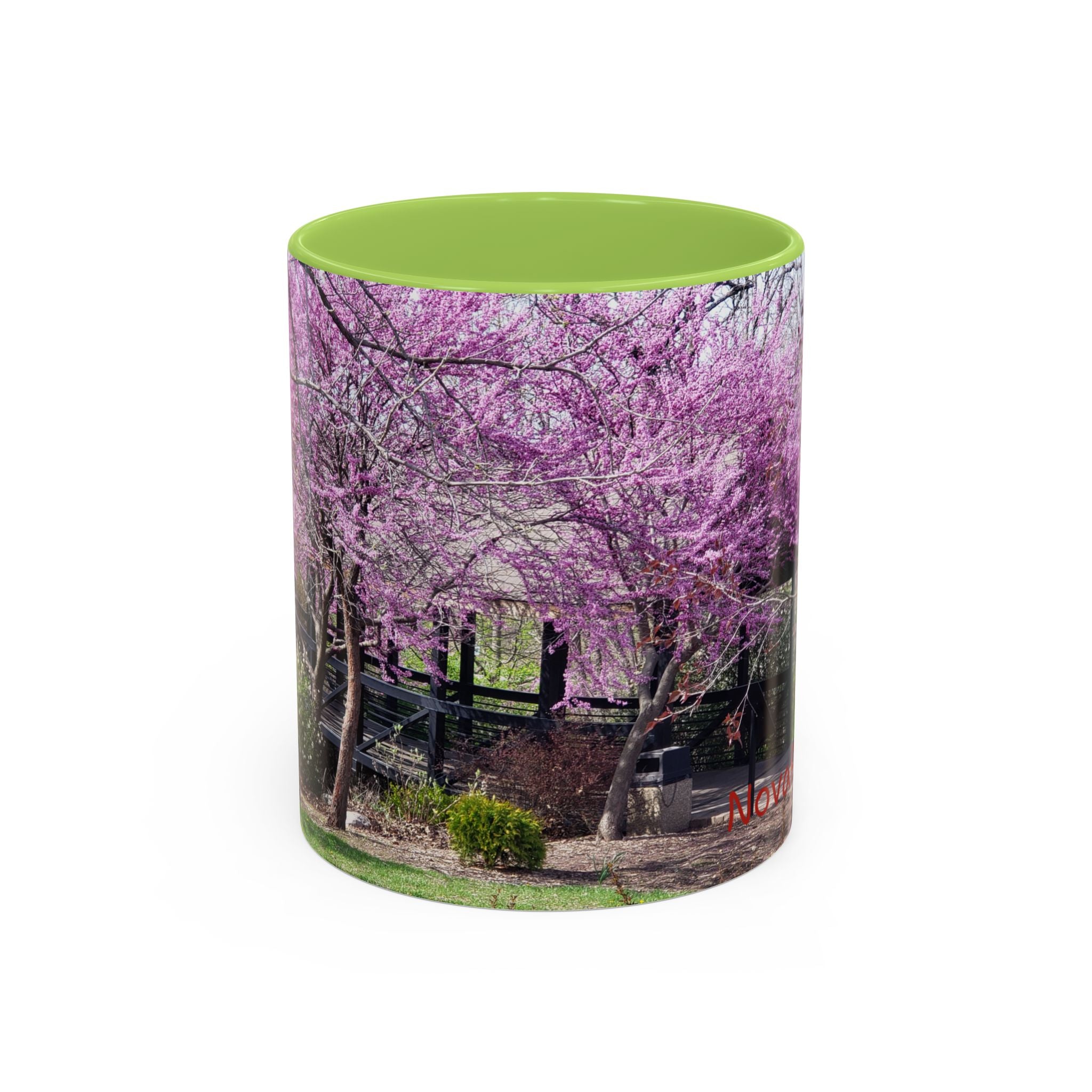 Spring Blossom Accent Coffee Mug – Pink Redbud Trees Photo Design (11/15 oz)