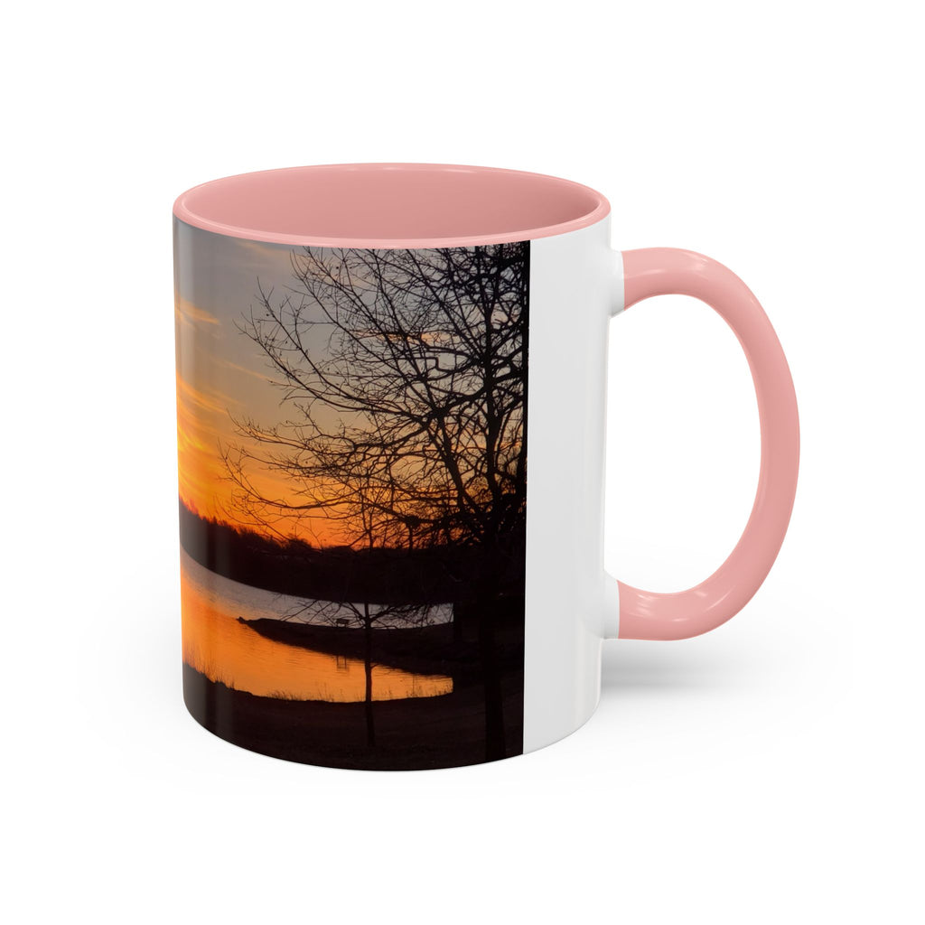 Sunrise Lake Accent Coffee Mug — Scenic Sunrise/Sunset Photography Mug