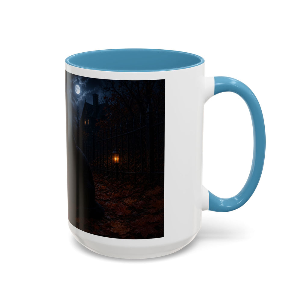 Halloween Black Cat Accent Coffee Mug — Spooky Jack-o'-Lantern Night (Customizable)
