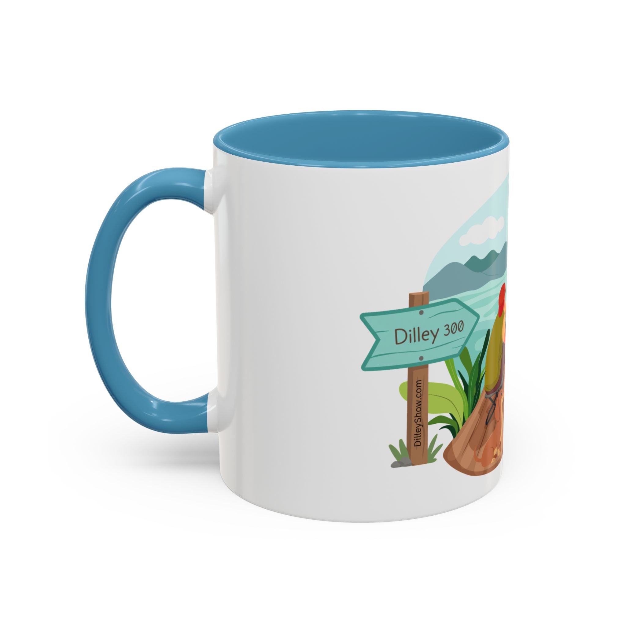 Dilley 300 Fishing Friends Coffee Mug — Cute Sunny Lake Scene Accent Mug (11/15 oz)