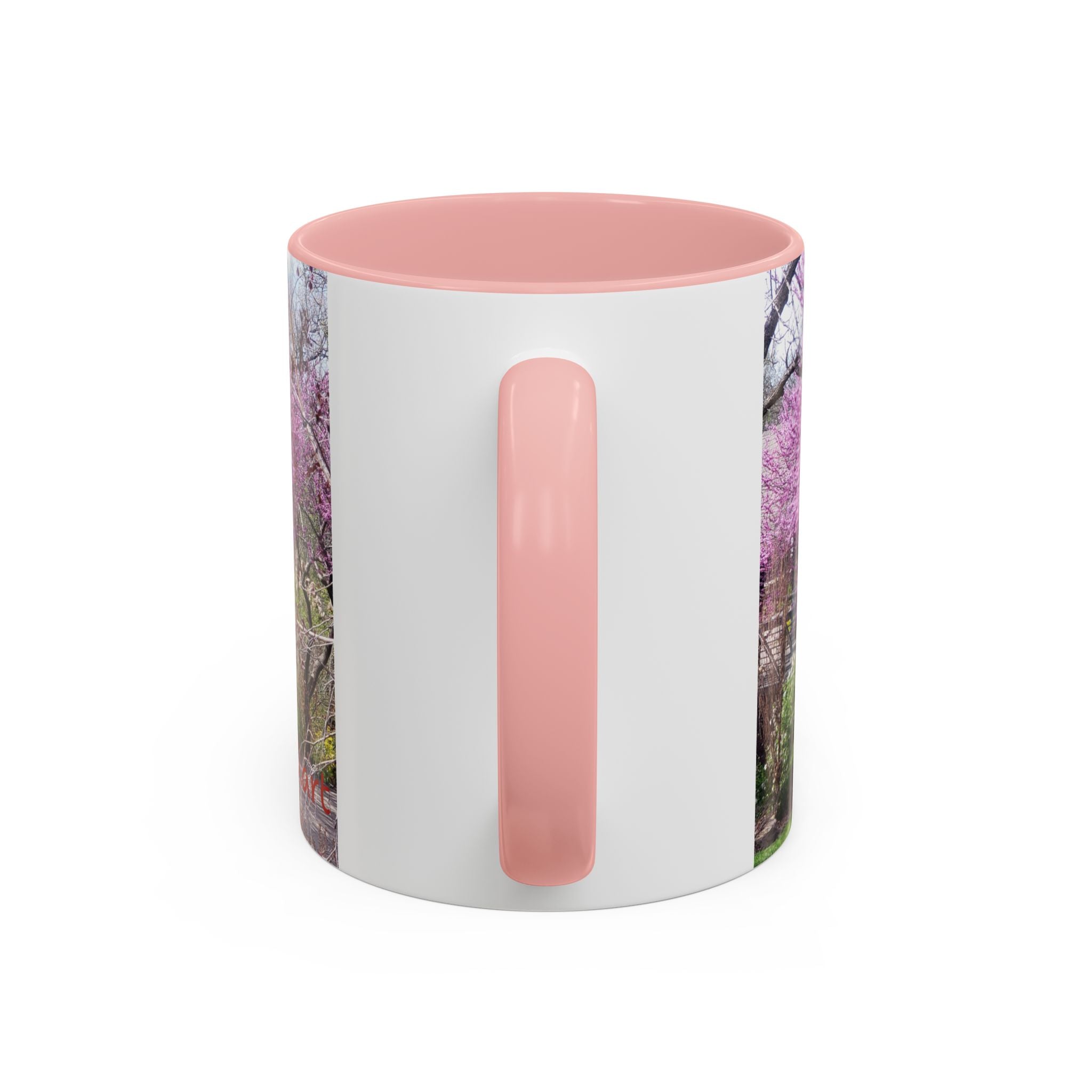 Spring Blossom Accent Coffee Mug – Pink Redbud Trees Photo Design (11/15 oz)