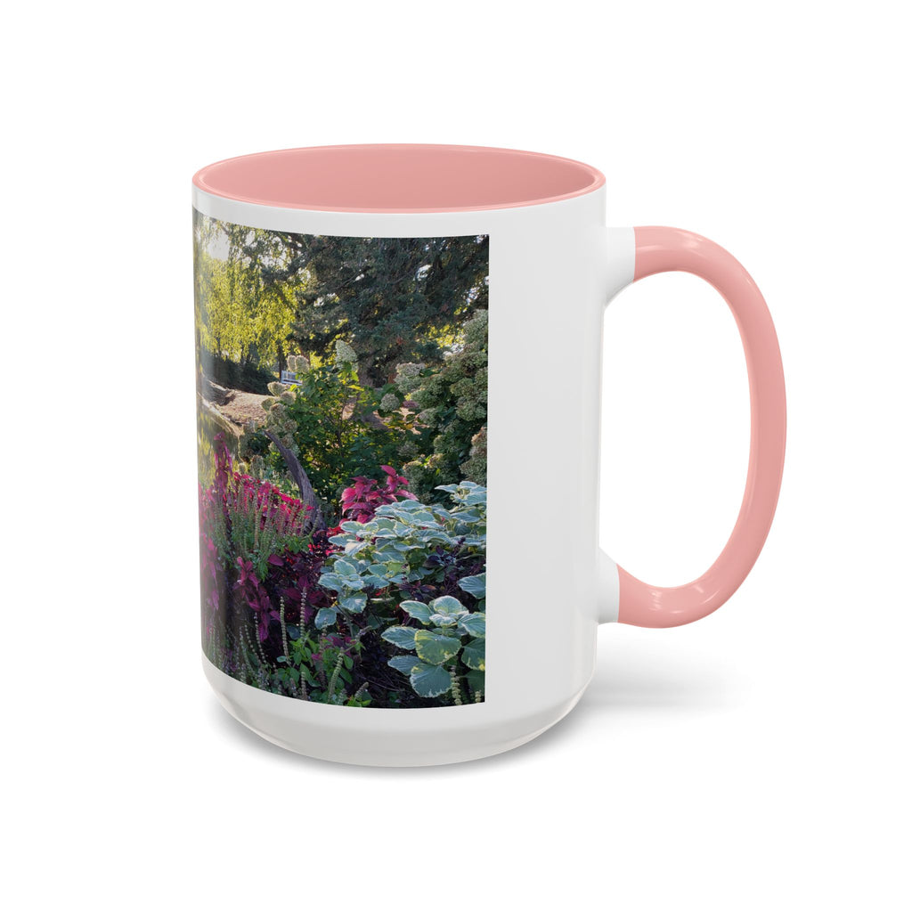 Garden Pond Accent Coffee Mug – Scenic Floral Landscape 11/15oz
