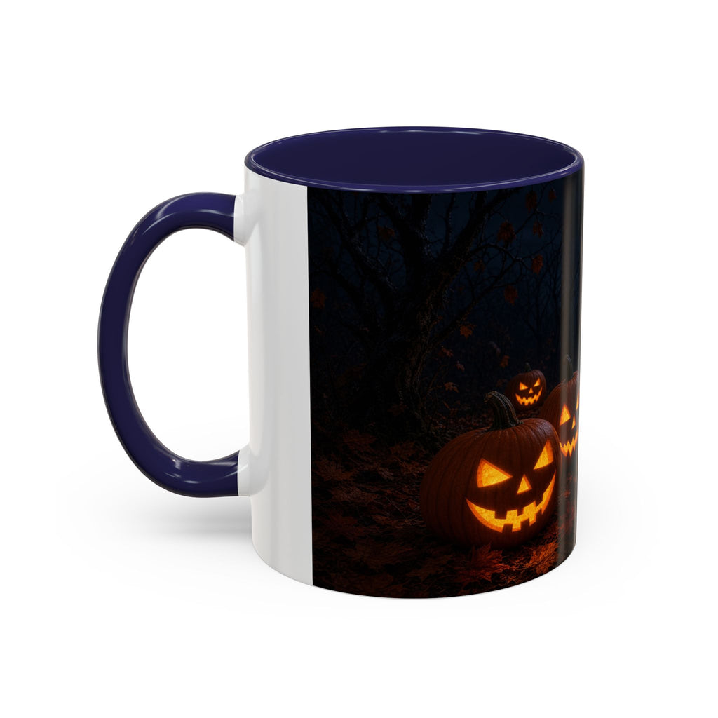 Halloween Black Cat Accent Coffee Mug — Spooky Jack-o'-Lantern Night (Customizable)