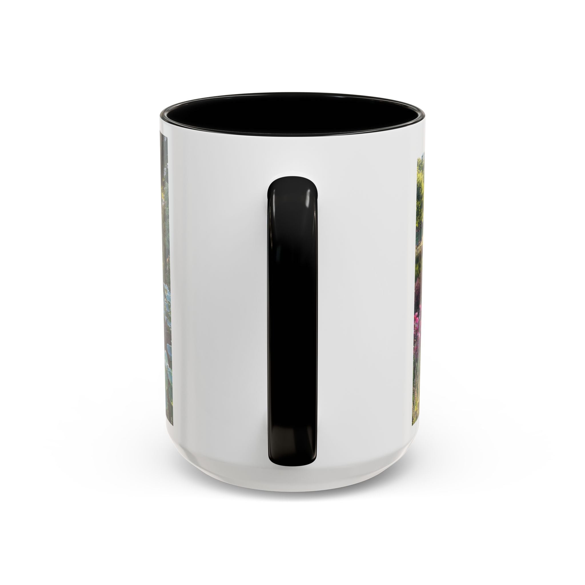 Garden Pond Accent Coffee Mug – Scenic Floral Landscape 11/15oz