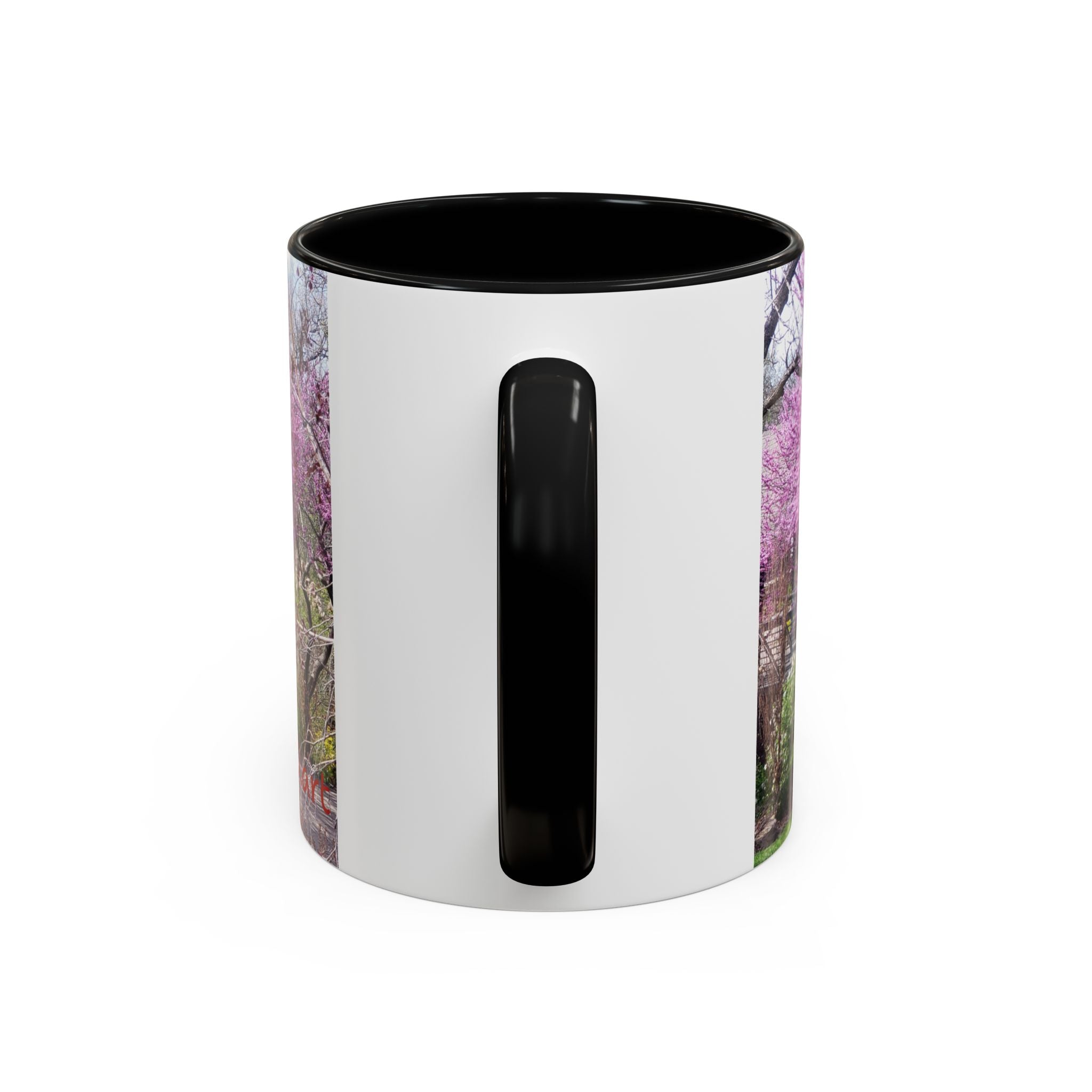 Spring Blossom Accent Coffee Mug – Pink Redbud Trees Photo Design (11/15 oz)