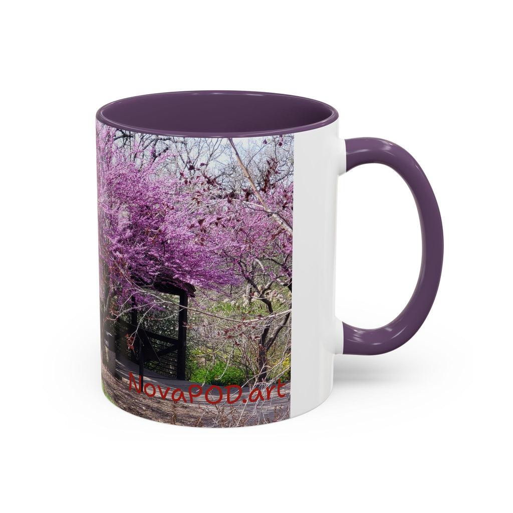 Spring Blossom Accent Coffee Mug – Pink Redbud Trees Photo Design (11/15 oz)