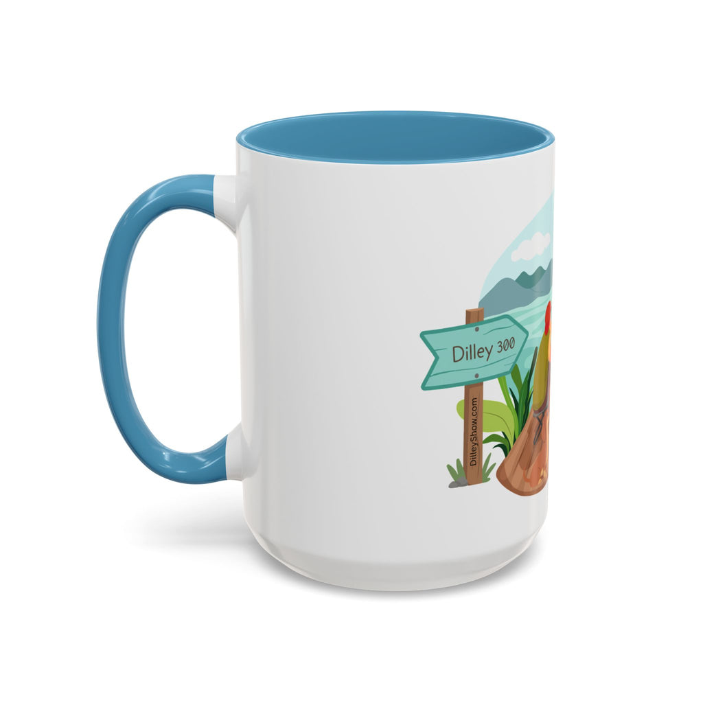 Dilley 300 Fishing Friends Coffee Mug — Cute Sunny Lake Scene Accent Mug (11/15 oz)