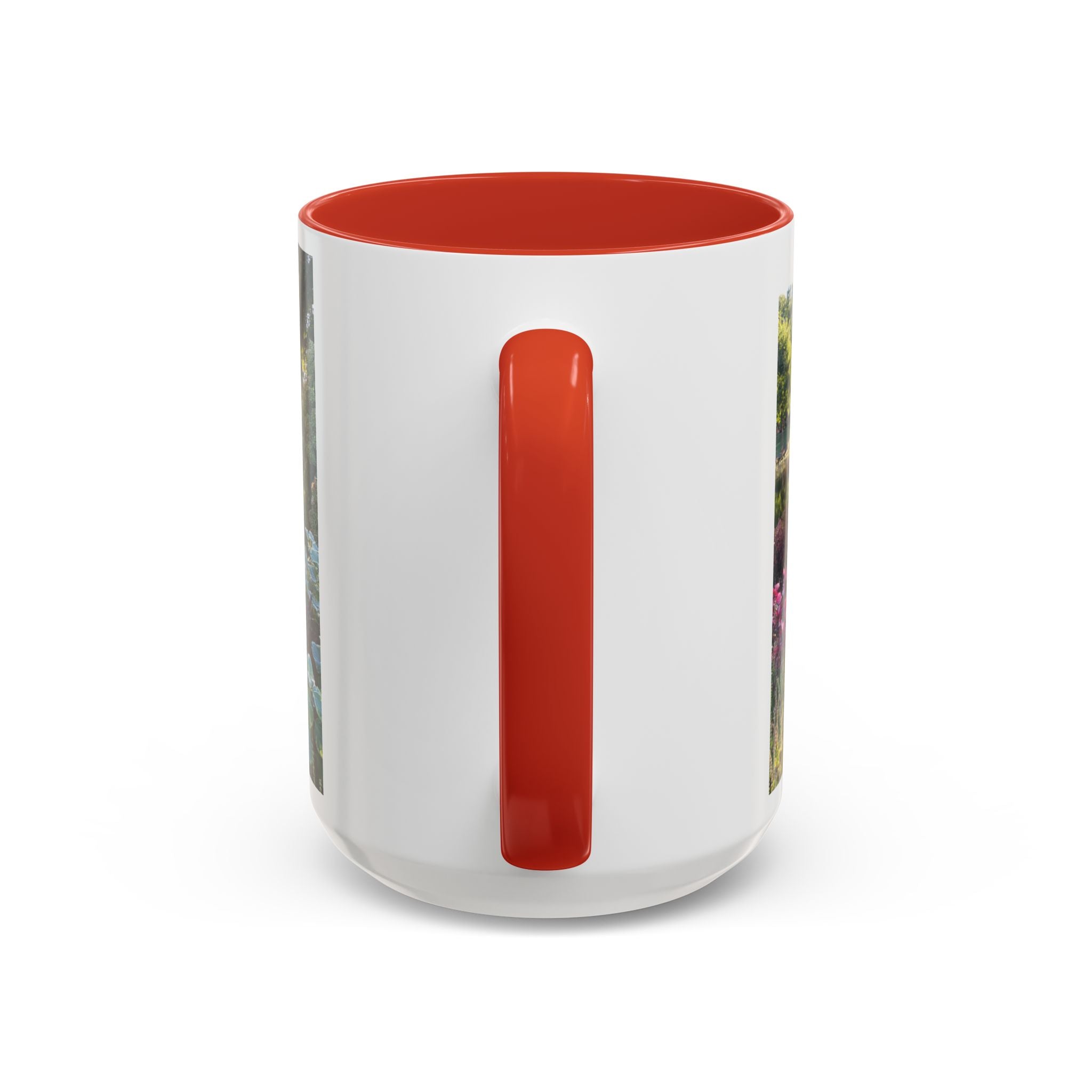 Garden Pond Accent Coffee Mug – Scenic Floral Landscape 11/15oz