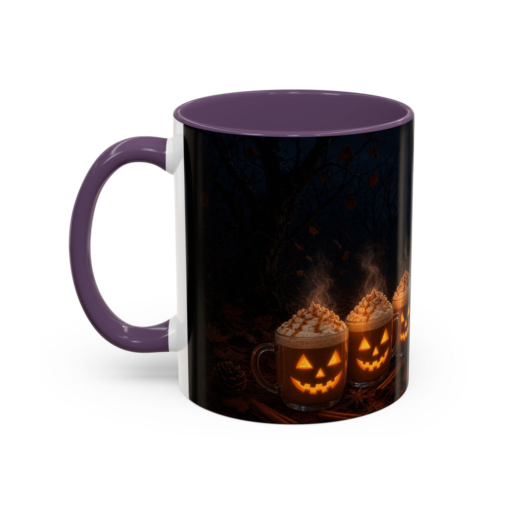 Halloween Black Cat Coffee Mug — Pumpkin Spice Jack-O’-Lantern Latte Accent Mug (11/15 oz)