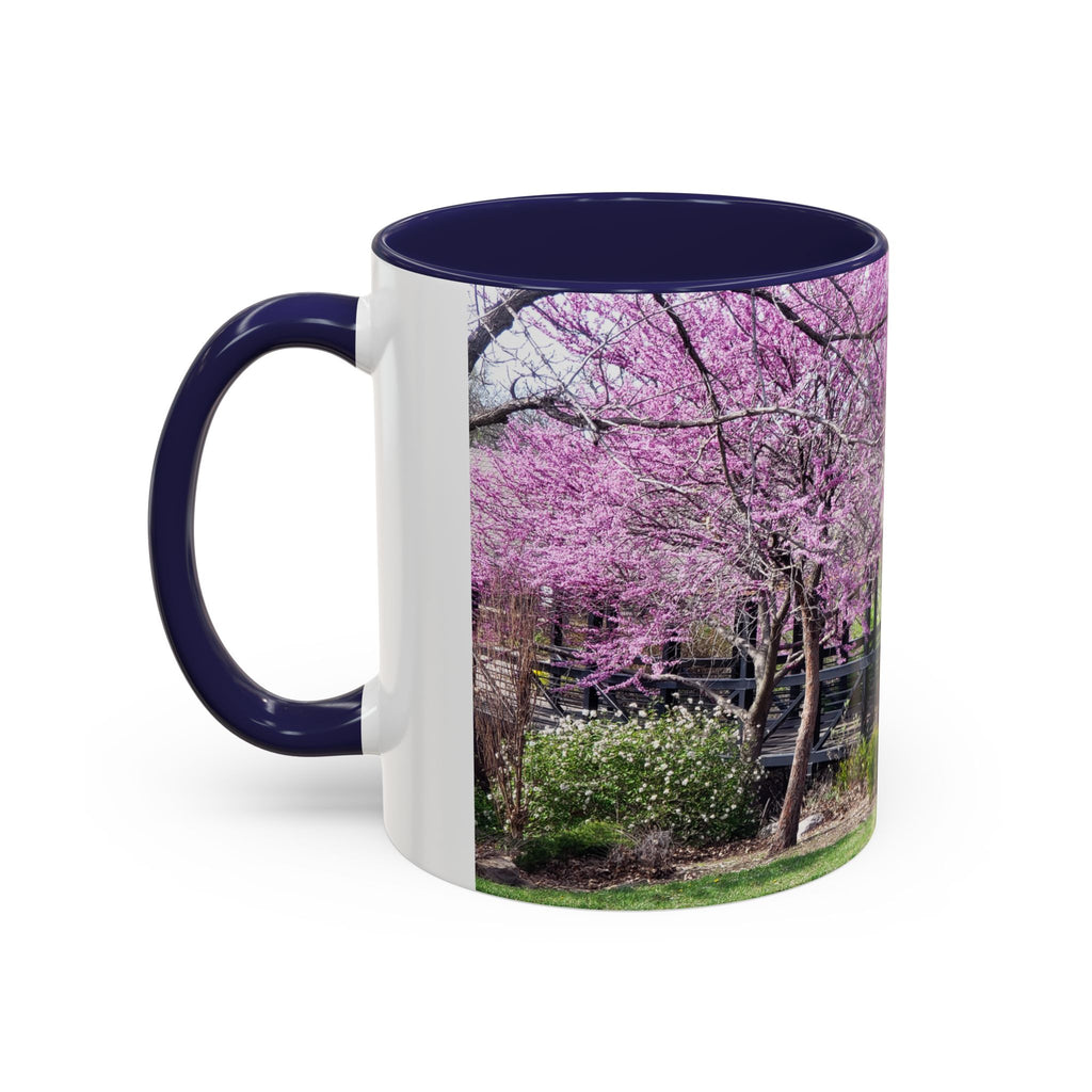 Spring Blossom Accent Coffee Mug – Pink Redbud Trees Photo Design (11/15 oz)