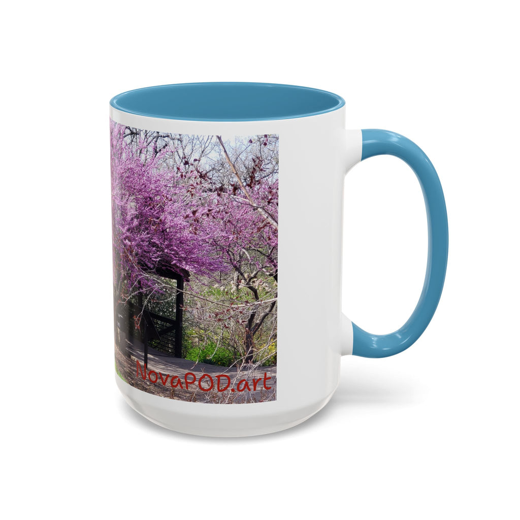 Spring Blossom Accent Coffee Mug – Pink Redbud Trees Photo Design (11/15 oz)