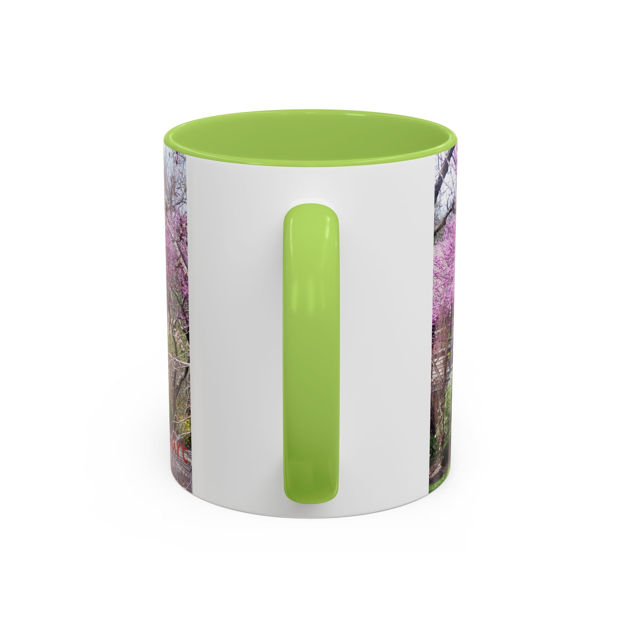 Spring Blossom Accent Coffee Mug – Pink Redbud Trees Photo Design (11/15 oz)