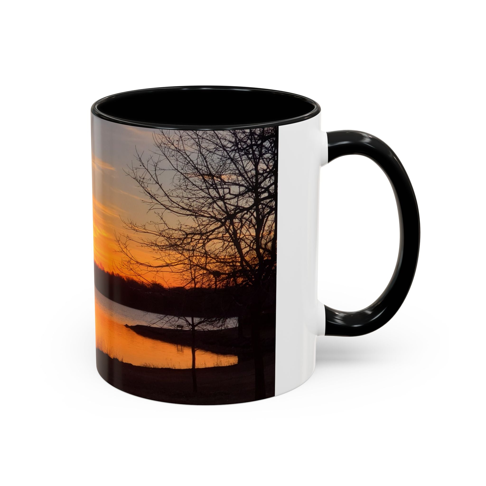 Sunrise Lake Accent Coffee Mug — Scenic Sunrise/Sunset Photography Mug