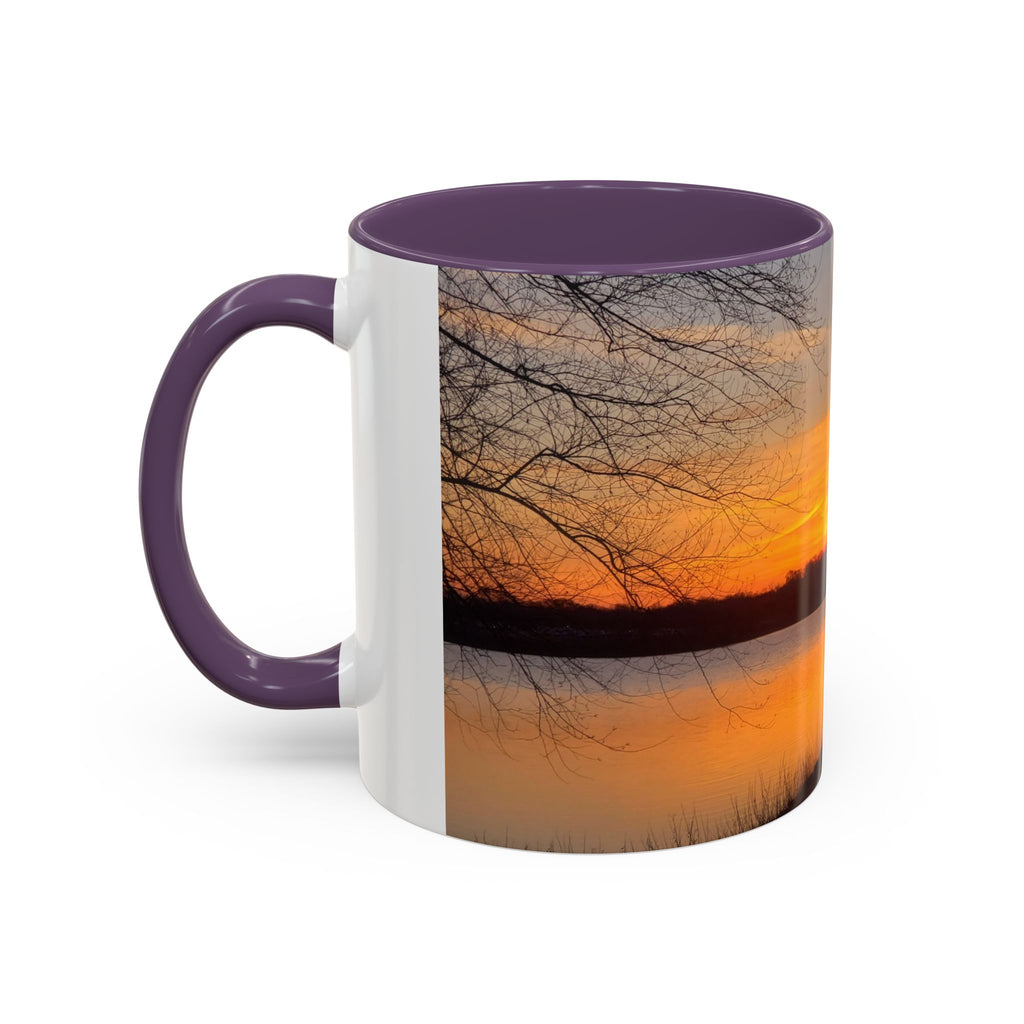 Sunrise Lake Accent Coffee Mug — Scenic Sunrise/Sunset Photography Mug